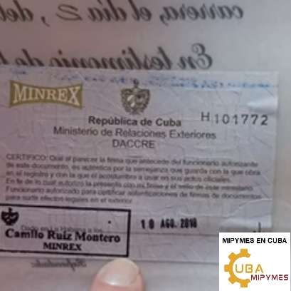 minrex legalizacion de documentos